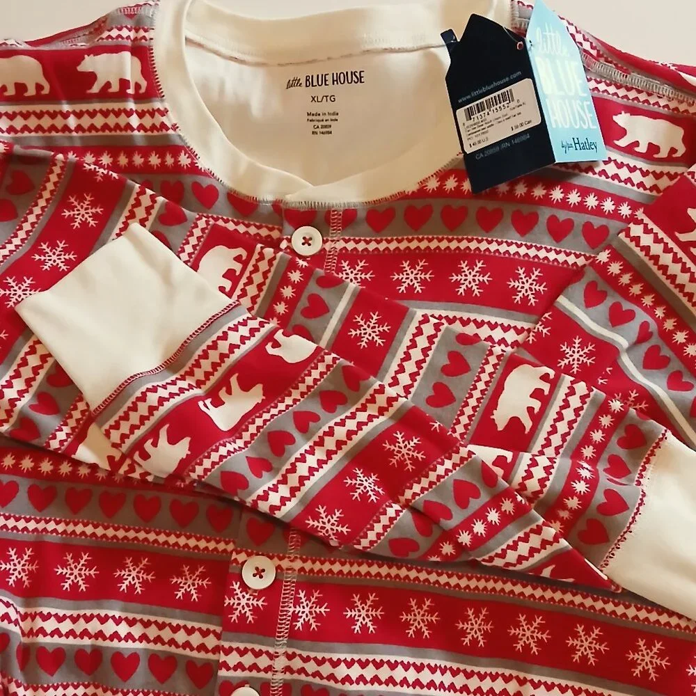 NWT Hatley Fair Isle Bear & Moose Family Union Sleepwear XL NWT - Picture 1 of 9
